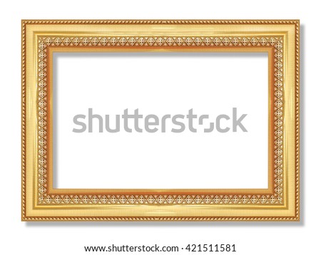 The antique gold frame collection isolated on white / frame background