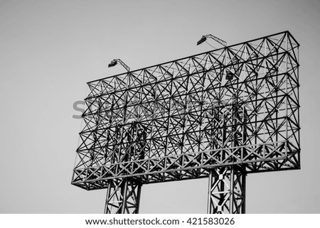 Black and white color of steel frame for large billboard ready for rent