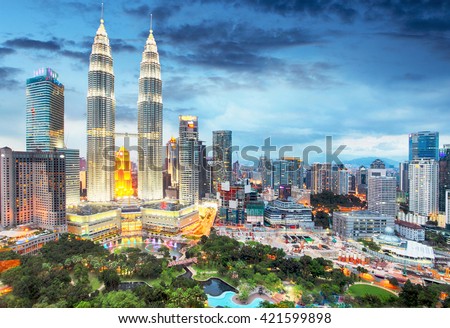 Kuala Lumpur, Malaysia skyline. Royalty-Free Stock Photo #421599898