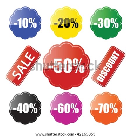 vector sale stickers