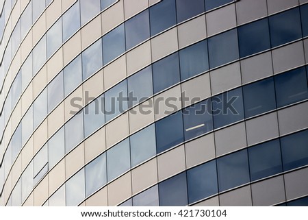 Blue-white curved shape window with light gradient