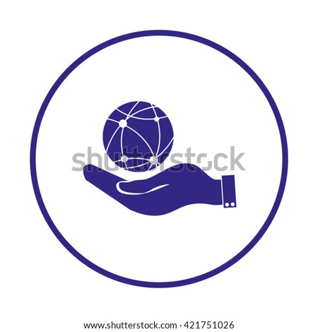 hand holding a globe