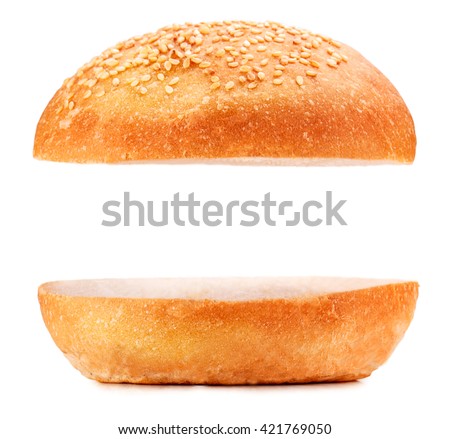 hamburger bun Isolated on white background Clipping Path