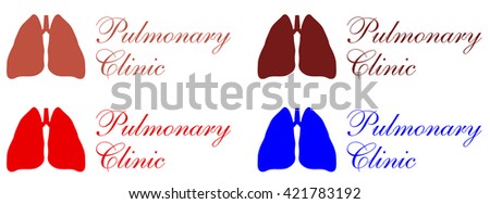 Lungs symbol, clinic label - vector illustration