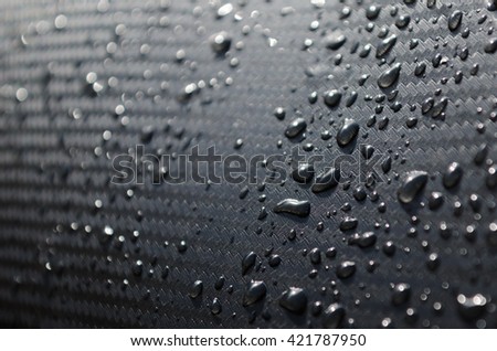 Drops of water on carbon fiber