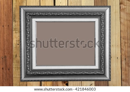 photo frame on wood background
