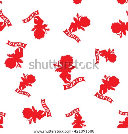 Seamless pattern with cupids