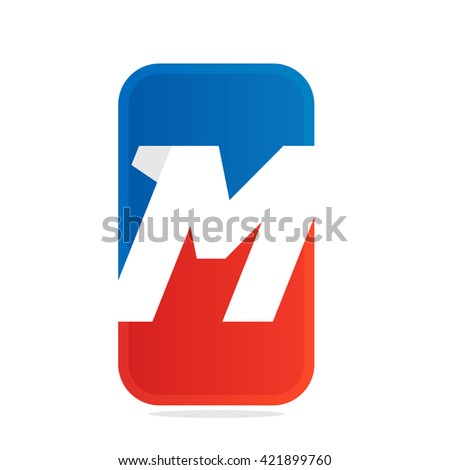 M letter for fitness, sport team or gym. 