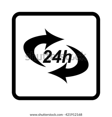 24 hours  - black vector icon