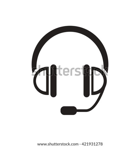 black vector icon on white background music headphones