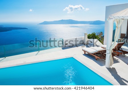 Santorini island, Greece Royalty-Free Stock Photo #421946404