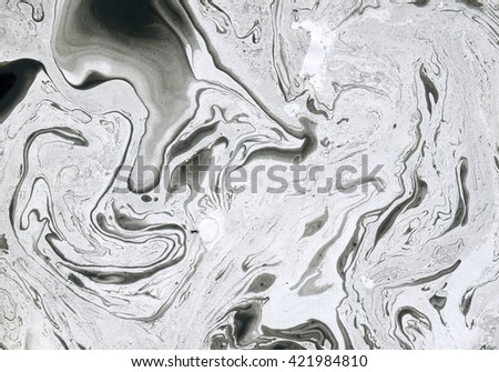 Ink marble texture.Marble texture abstract background with gray scale Royalty-Free Stock Photo #421984810
