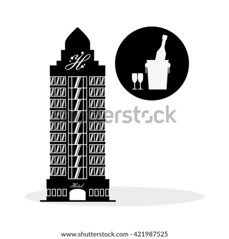 Hotel design. travel icon. Isolated and flat illustration