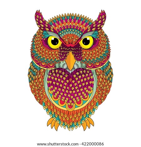 Vector illustration of owl. 