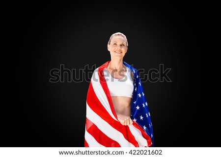 Portrait of american sportswoman is smiling