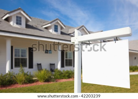 Blank Real Estate Sign & New Home