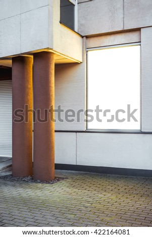 Blank vertical mock up of street poster light box