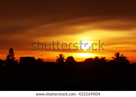 thai countryside in twilight background
