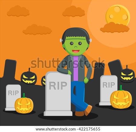 man dressed as a frankenstein in halloween