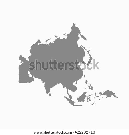 Grey blank Asia map. Flat vector illustration. EPS10. Royalty-Free Stock Photo #422232718
