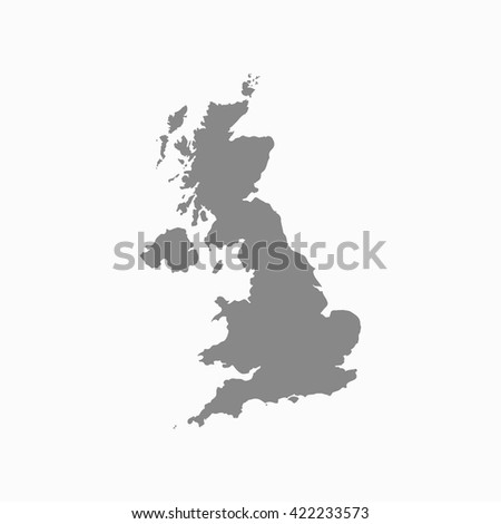 Grey blank United Kingdom map. Flat vector illustration. EPS10. Royalty-Free Stock Photo #422233573