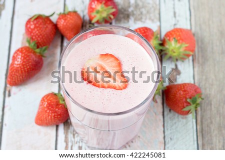 fresh and healthy strawberry smoothie