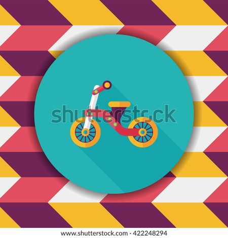Kids Tricycle flat icon with long shadow,eps10