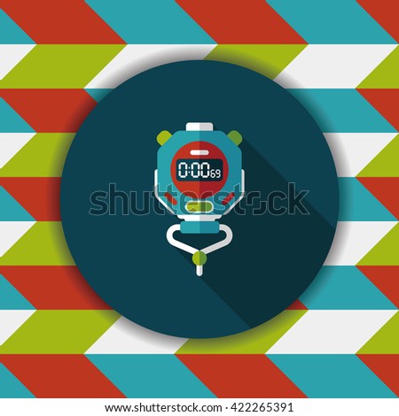 stopwatch flat icon with long shadow,eps10