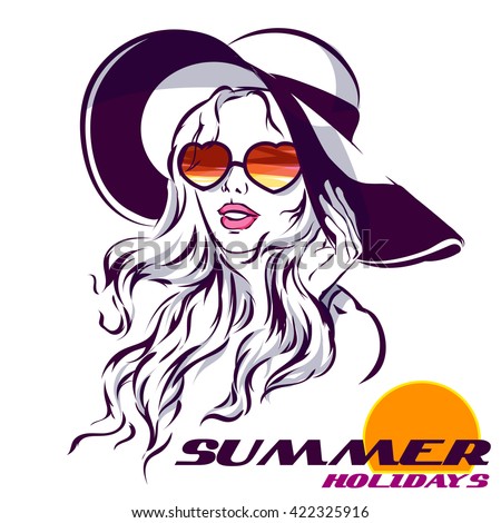 Girl in Sunglasses vector illustration