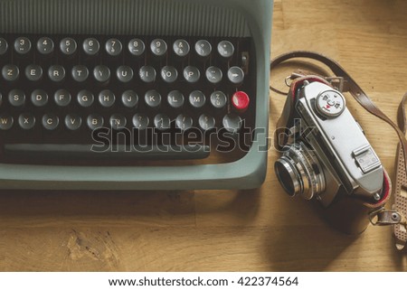 typewriter and photocamera 