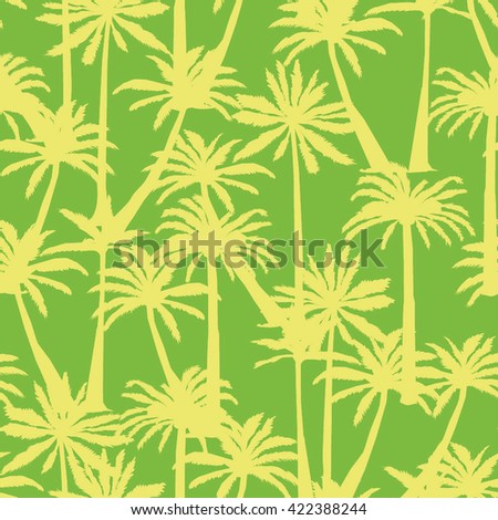 palm tree silhouette pattern - vector illustration