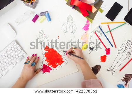 Fashion designer drawing