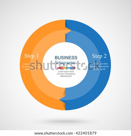 Template for diagram, graph, presentation and chart. Business concept with 2 options, parts, steps or processes on blur vector background.