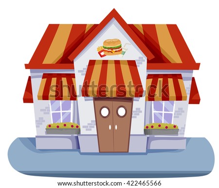 Illustration Featuring the Facade of a Fast Food Restaurant