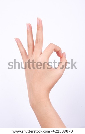 finger hand symbols isolated the concept hand gesturing sign ok okay agree on white background