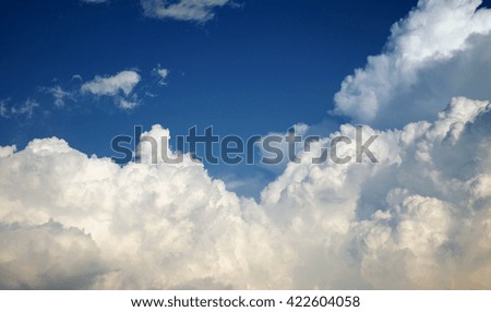 the beautiful big cloud and blue sky