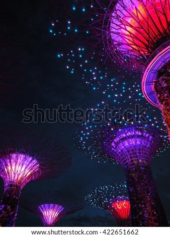 Garden by the bay at night