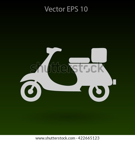Flat moped icon. Vector