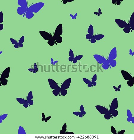 Polygonal pattern with blue butterflies, abstract wallpaper for cover, card and interior design