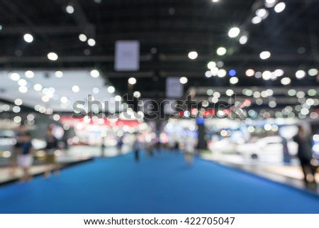 Blurred, defocused background of public event exhibition hall Royalty-Free Stock Photo #422705047