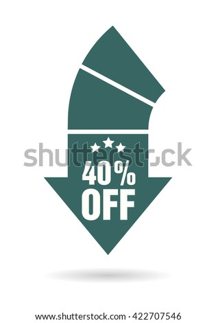 Sale arrow tag sign icon. Discount symbol. Special offer label. White background.