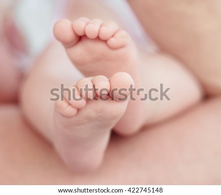 Picture of little new born baby feet
