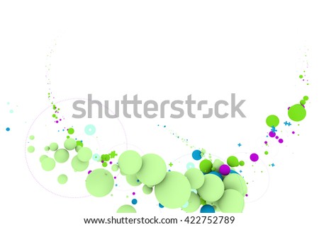 Abstract background with multicolored circles. Isolated on white background, include clipping path. 3d illustration
