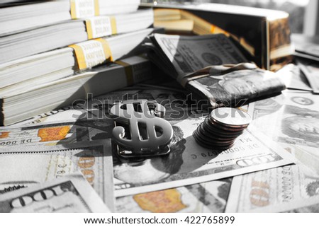 Money Black & White with Gold Stock Photo High Quality