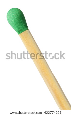 Safety match close-up isolated on white background.