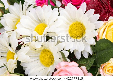 Artificial flowers made from silk for delicate background
