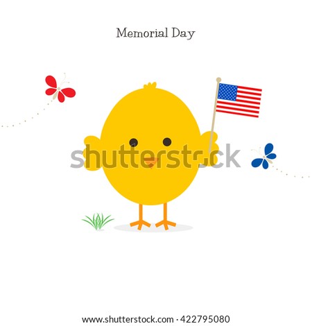 Baby Chick - Flag - Memorial Day
