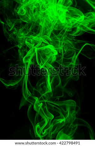 movement of green smoke abstract background