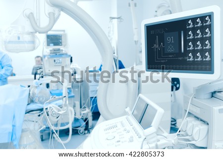 Modern technology in the diagnosis of heart disease. Royalty-Free Stock Photo #422805373