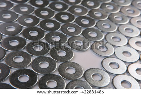 metal chromeplated shining washers background